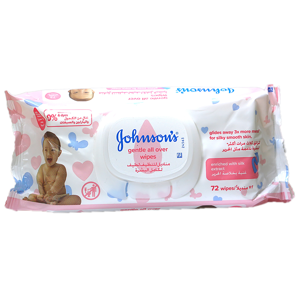 J&amp;J Johnson's Baby Gentle All Over Cleansing Wipes 72'S
