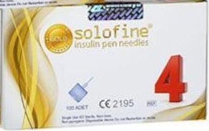 Solofine Insulin Pen Needle 4 Mm 100'S