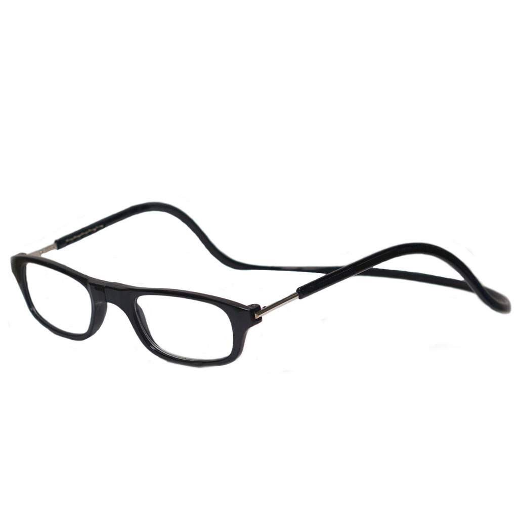 100 Eyewear Magnetic Square Black +1.5
