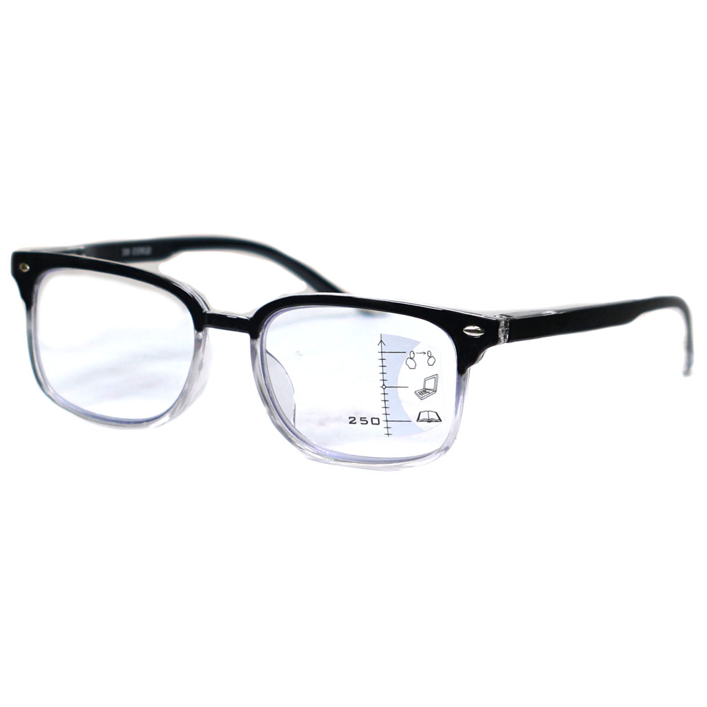 ون هندريد نظارات  بتركيز متنوع  باللون الأسود صافي +2.5