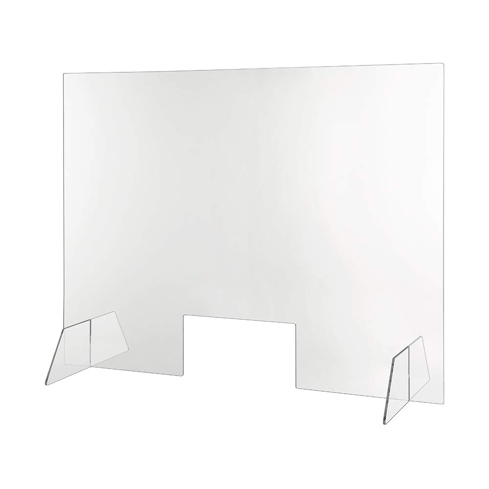 Sneeze Guard Barrier Tran Material W600Mm H750Mm Cutting Out H200X270Mm