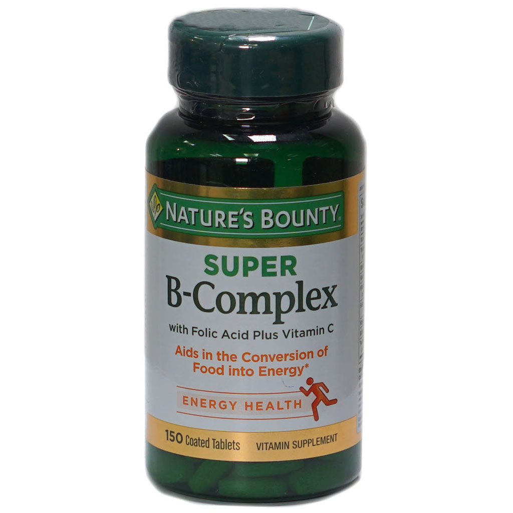 Nature’s Bounty Super B Complex with Vitamin C &amp; Folic Acid, Immune &amp; Energy Support 150 tablets