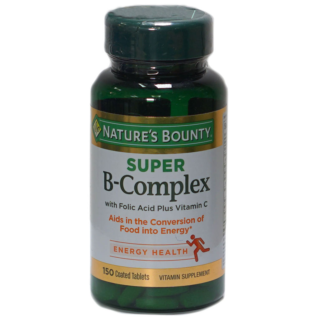 Nature’s Bounty Super B Complex with Vitamin C & Folic Acid, Immune & Energy Support 150 tablets