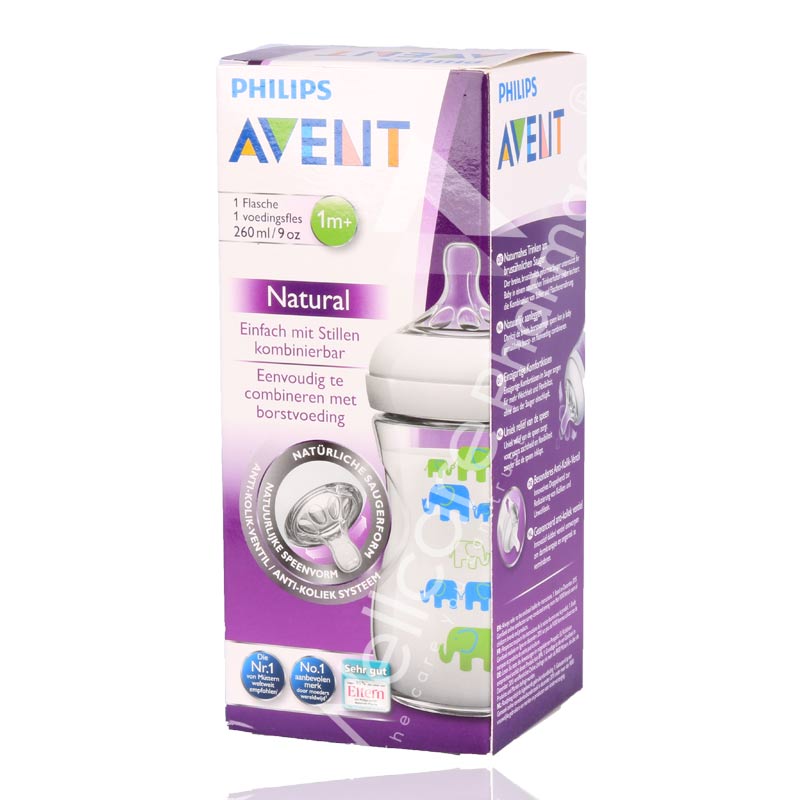 Avent Natural Feeding Bottle Green 260Ml