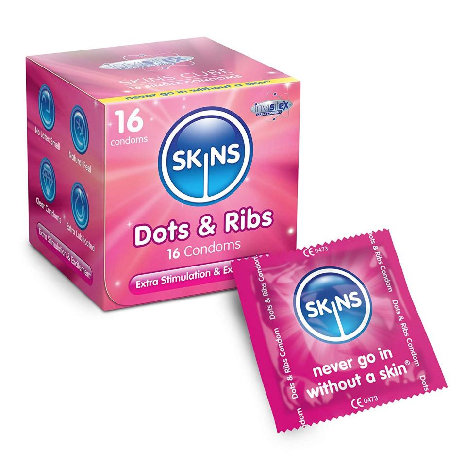 Skins Dots &amp; Ribbed Lub Condoms