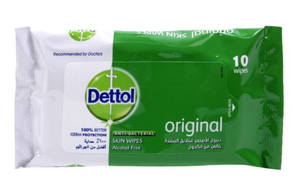 Dettol A/Bact Wet  Wipes Original 10'S
