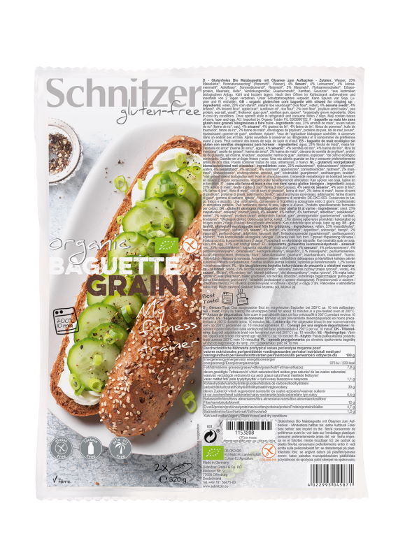 Organic Baguette Grainy 320 Gm