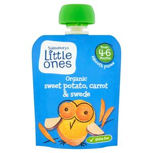 Sainsbury'S Little Ones Organic Sweet Potato, Carrot &amp; Swede Smooth Puree From 4-6 Months 70G