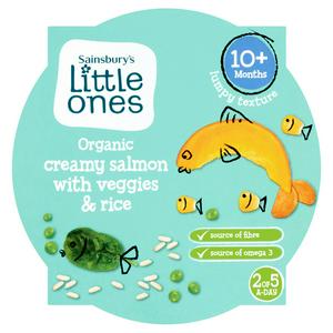 Sainsbury'S Little Ones Organic Creamy Salmon With Veggies &amp; Rice 10+ Months 190G
