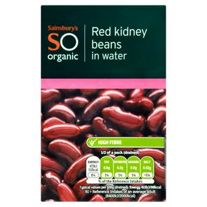 Sainsbury's SO Organic Red Kidney Beans in Water 380g