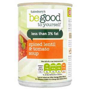Sainsbury's Be Good to Yourself Spiced Lentil &amp; Tomato Soup 400g
