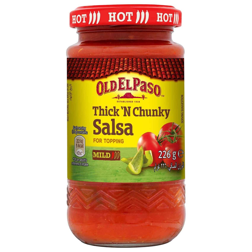 Old El Paso Thick N Chunky Salsa Hot - 226g