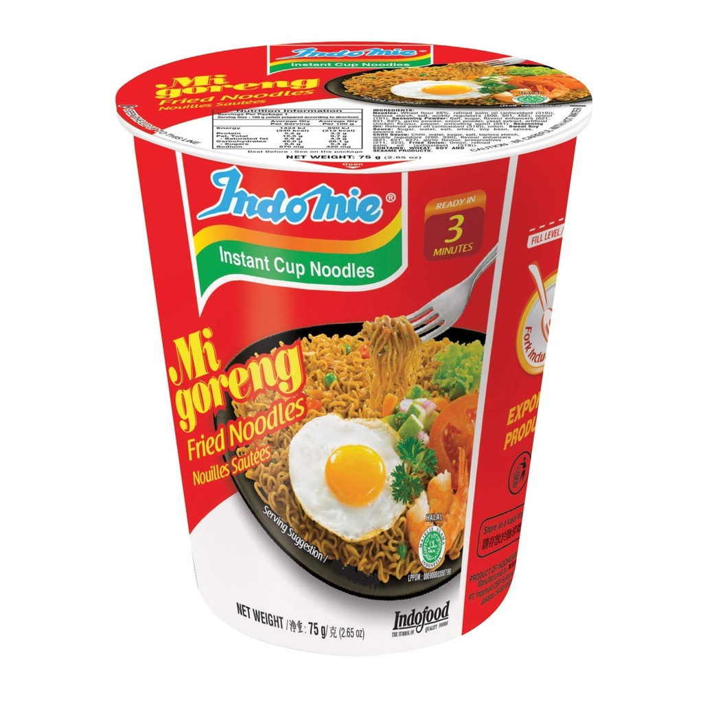 INDOMIE Instant cup noodle Fried noodles Migoreng 75g