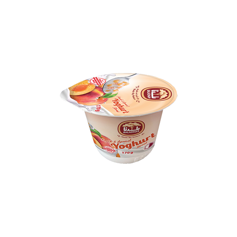 Baladna Fruit Yoghurt Apricot Peach - 170g