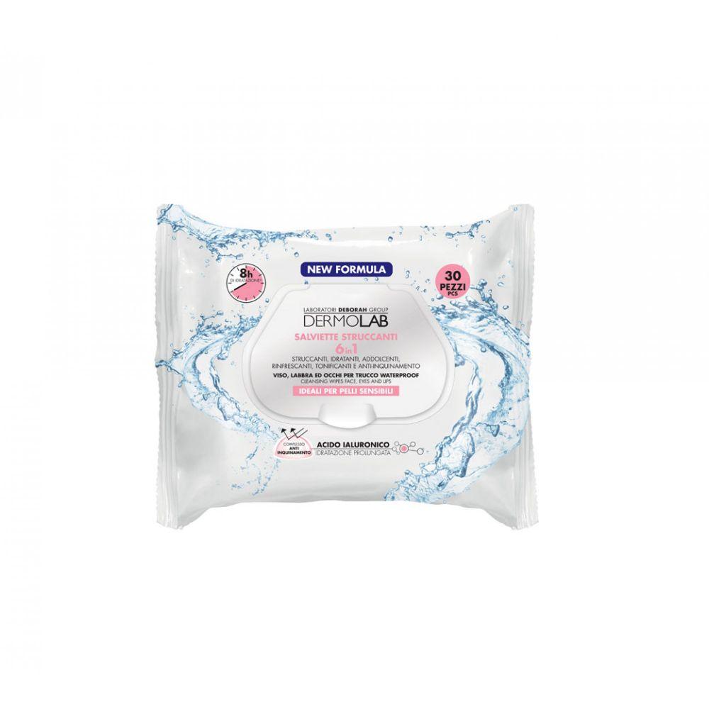 Dermolab 6 In 1 Cleansing Wipes  Face Eyes And Lips