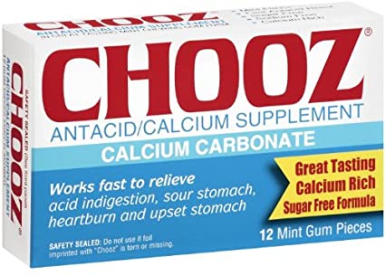Chooz Antacid/Calcuim Supplement Mint Gum