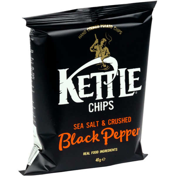 KETTLE CHIPS BLACK PEPPER 40G*18
