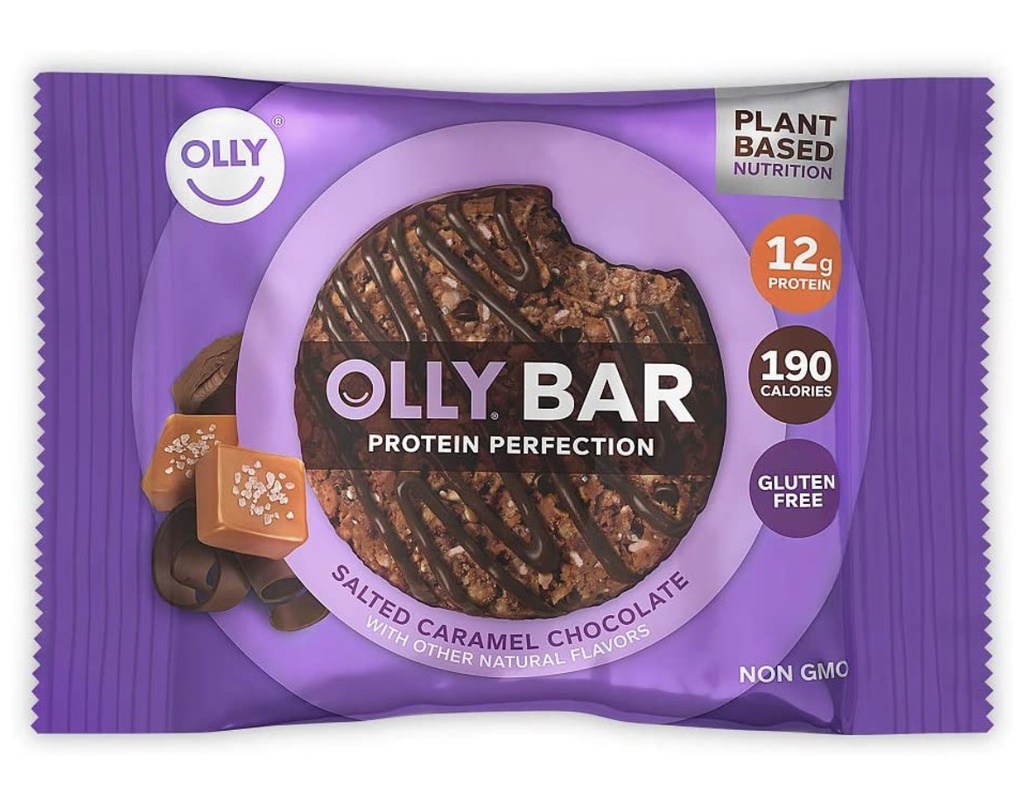 OLLY Protein Bar, 12g Plant Protein, Salted Caramel Chocolate