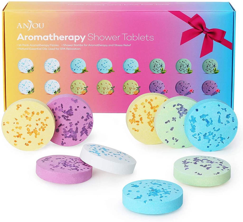 ANJOU AROMATHERAPY SHOWER TABLETS /SHOWER BOMBS 16 PIECES