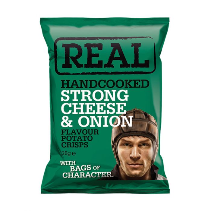 Real Crisps Handcooked Strong Cheese &amp; Onion