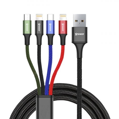 2m Aluminium Alloy 4 in 1 Nylon Cable