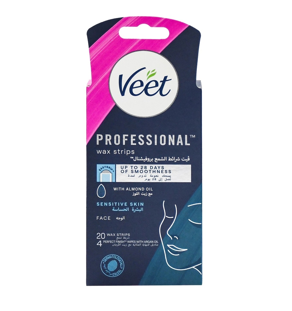 Veet Cold Wax Strips Sensitive Face &amp; Bikini 20S