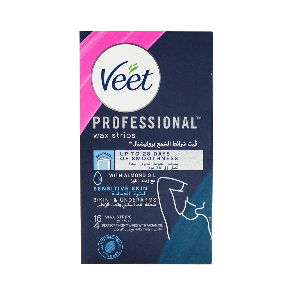 Veet Cold Wax Strips Sensitive Bikini &amp; Under Arm 16S