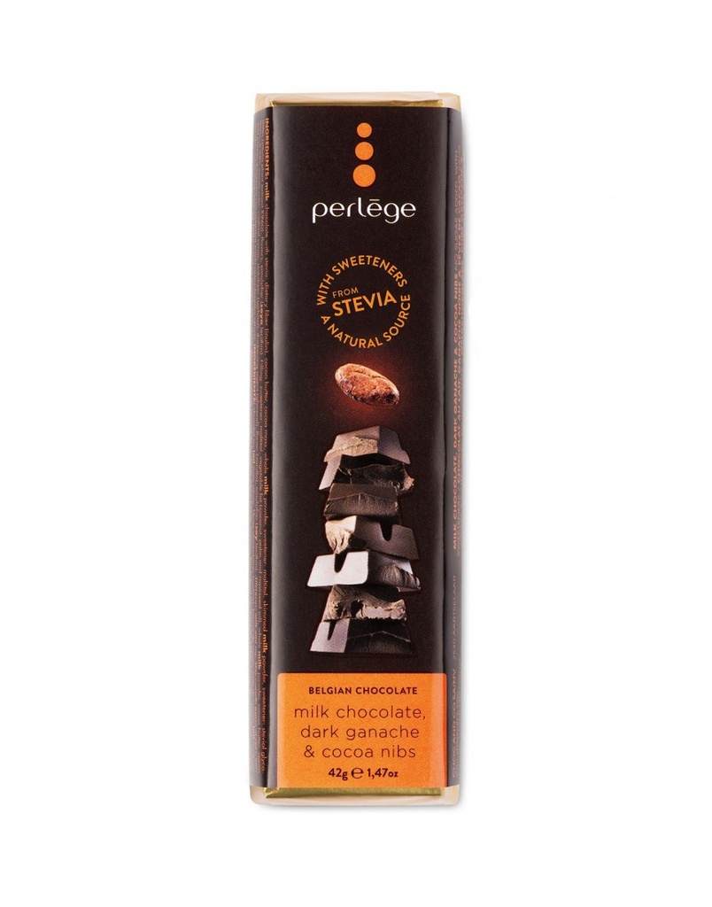 PERLEGE BAR MILK CACAO GANACHE STEVIA 42gm