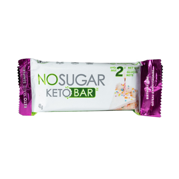 VEGAN PURE NO SUGAR KETO BAR BIRTHDAY CAKE  40gm