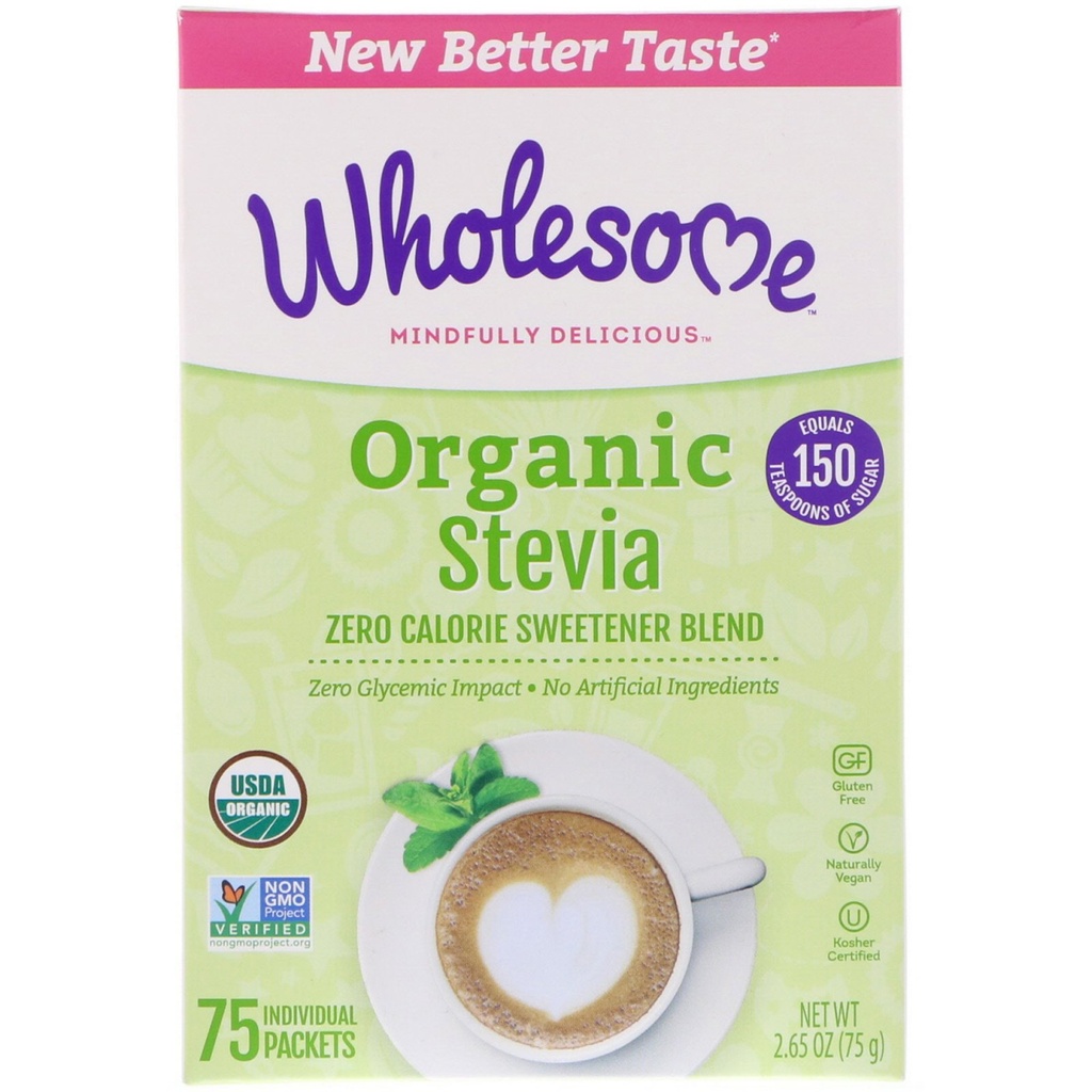 WHOLESOME ORGANIC STEVIA ZERO CALORIE SWEETENER BLEND 75gm