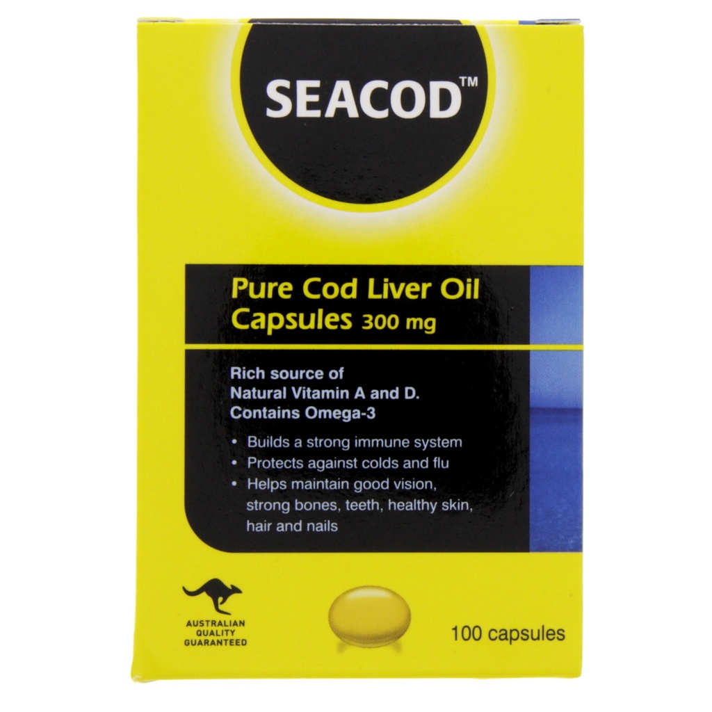 Geltec Seacod Pure Cod Liver Oil Caps 300Mg 500S