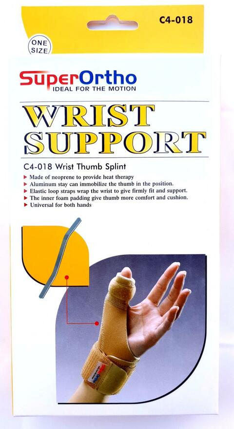 Super Ortho Wrist Support  With Thumb Splint C4- 018 One Size