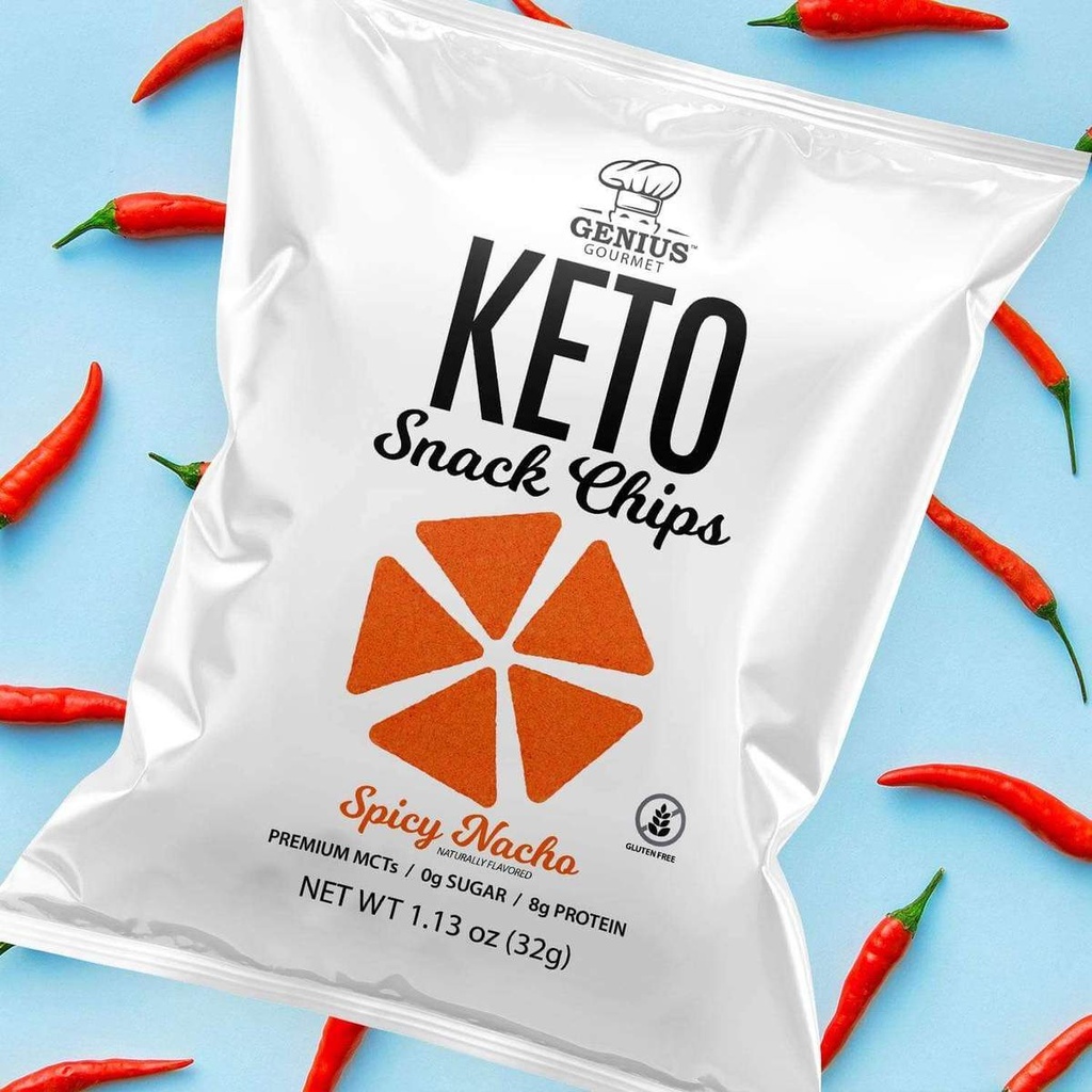 Genuis Gourmet Keto Snack Chips Spicy Nacho 32gm