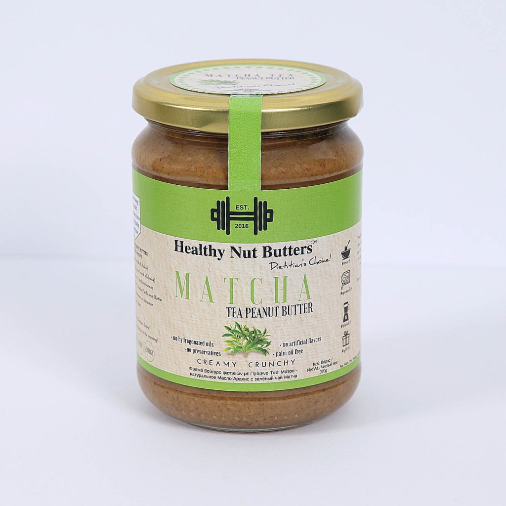 Healthy Nut Butters Matcha Peanut Butteer Creamy Crunchy Mix 370gm