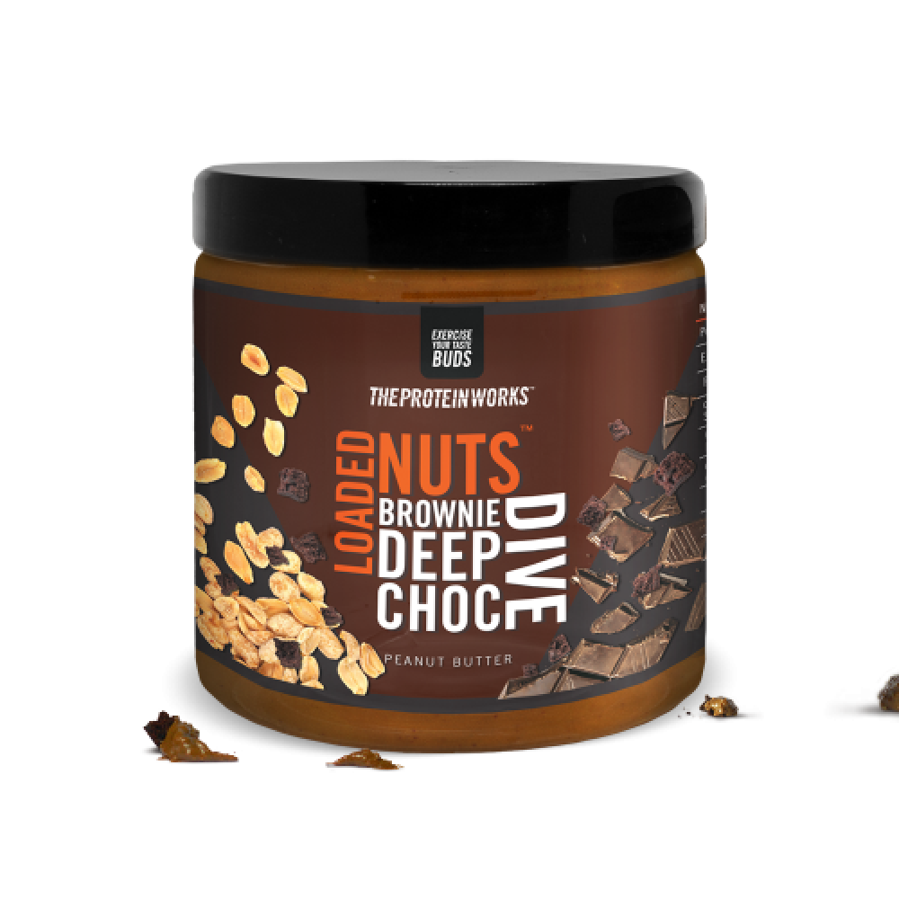 THE PROTEINWORKS LOADED NUTS BROWNIE DEEP CHOC DIVE LABEL 500G