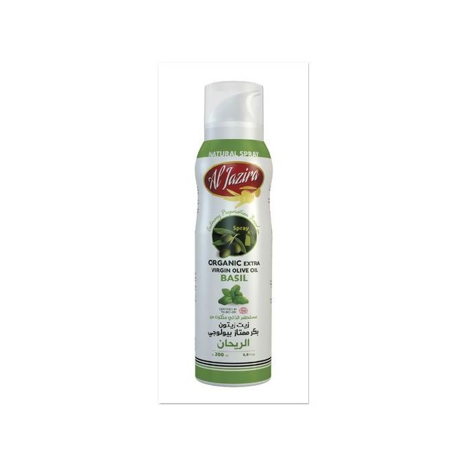AL JAZIRA EXTRA ORGANIC  VIRGIN OLIVES OIL WITH  BASIL   SPRAY 200ML