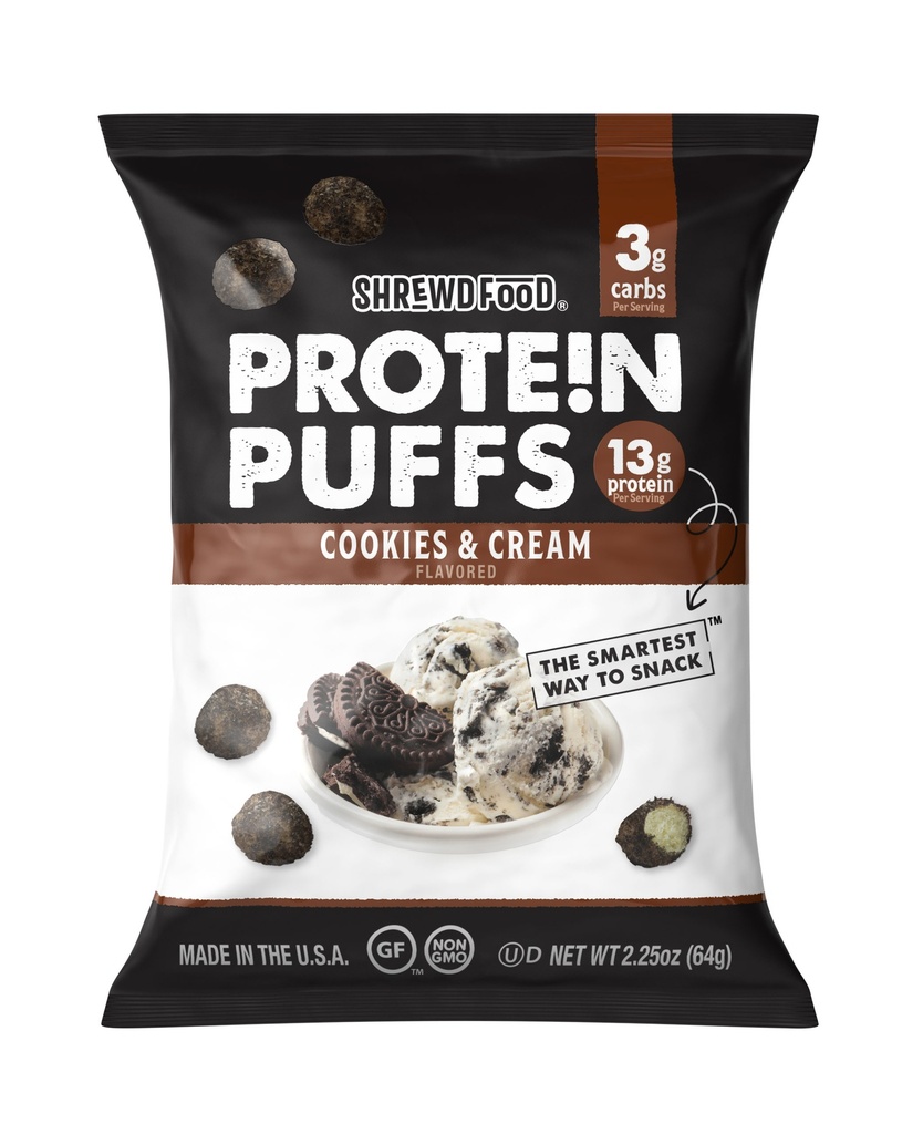 SHREWD FOOD PROTEIN PUFFS COOKIES AND CREAM 64G