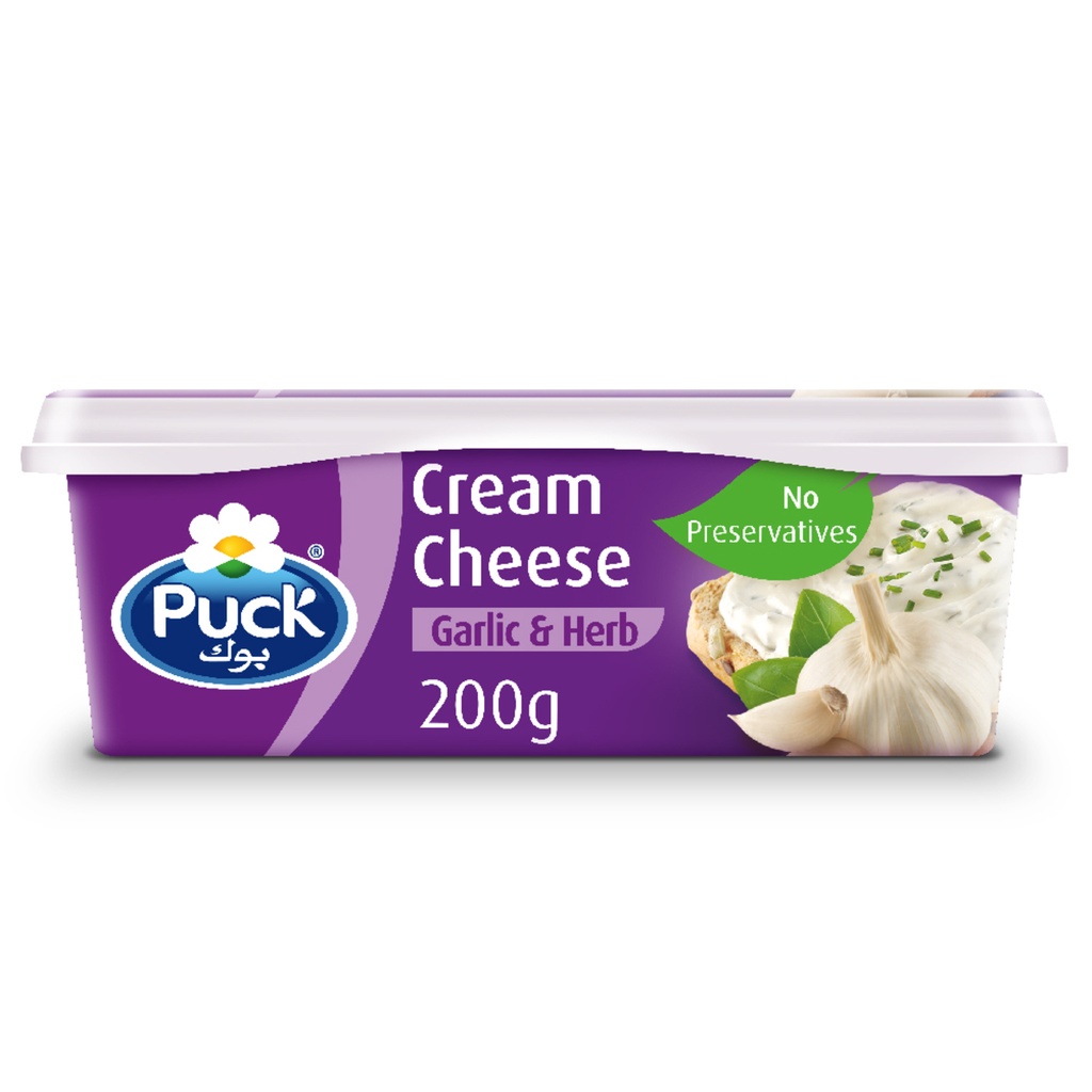 PUCK Cream Cheese Garlic  &amp; Herbs - 200gm