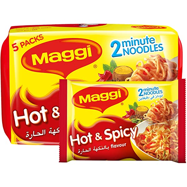 MAGGI 2 Minutes HOT &amp; SPICY Noodles (5Pcs X78G)