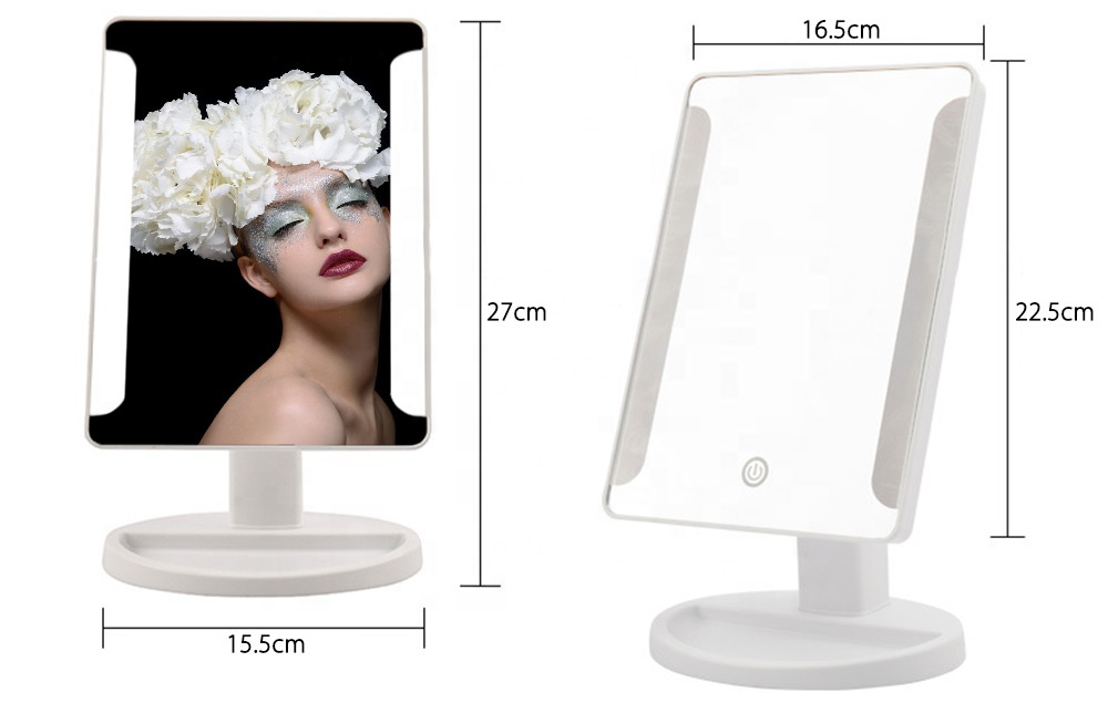 Led Dimmable Make-Up Mirror Black/White -S-