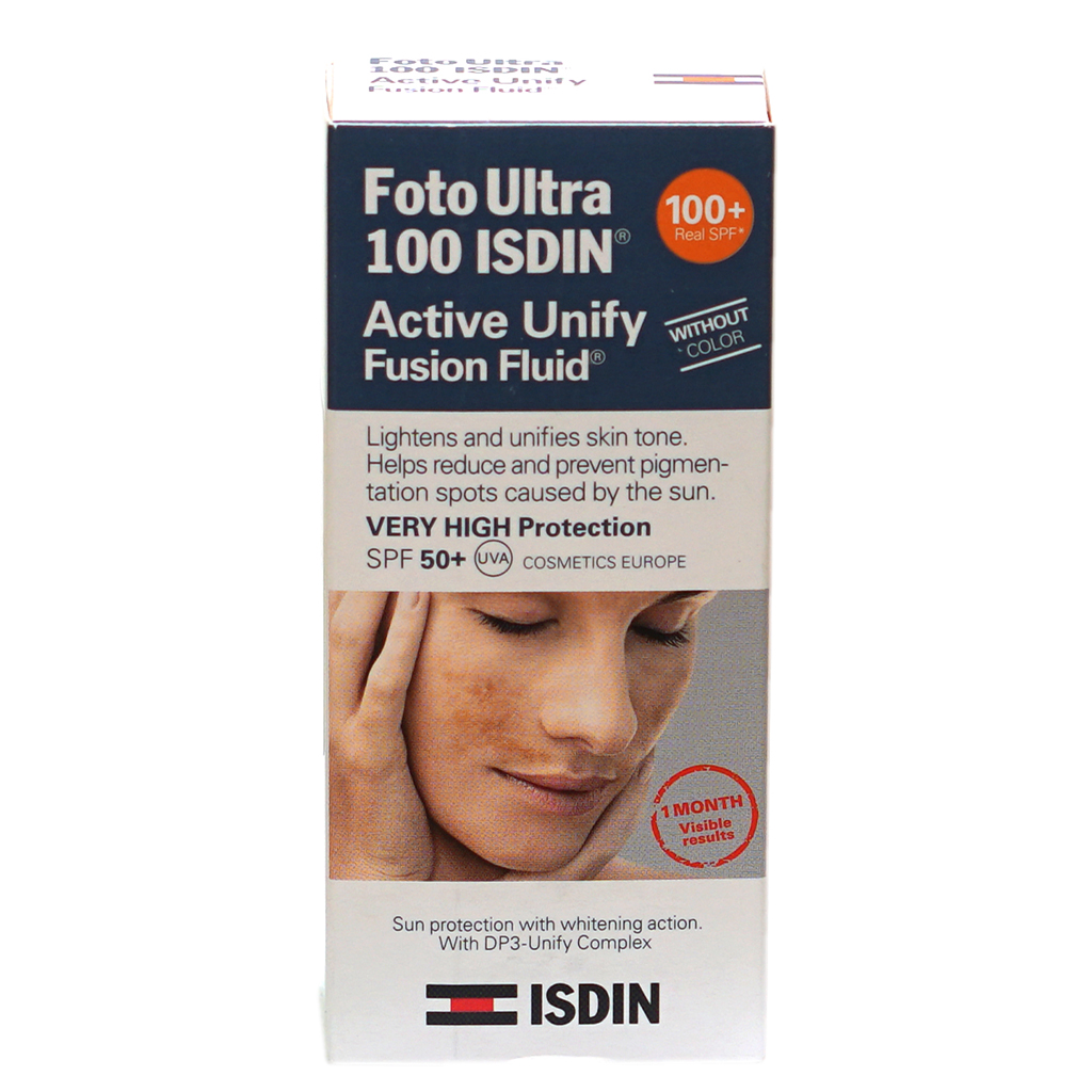 Isdin Foto Ultra 100 Active Sunscreen Unify Fusion Fluid No Color 50Ml