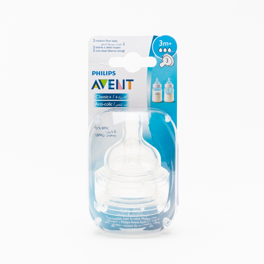 Avent Airflex 3 Teat Med. Fl. 3M+