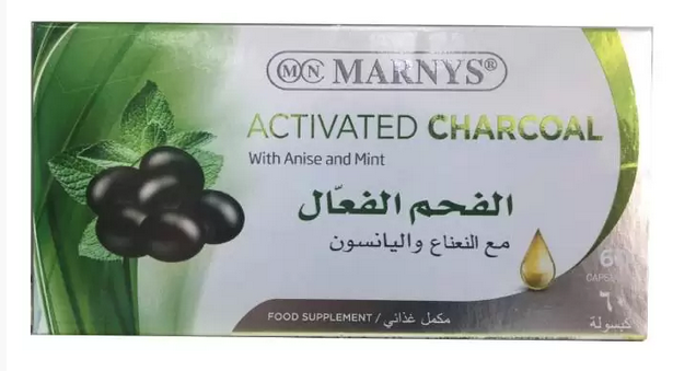 Marny'S Activated Charcoal Capsule With Mint And Anise  60'S-