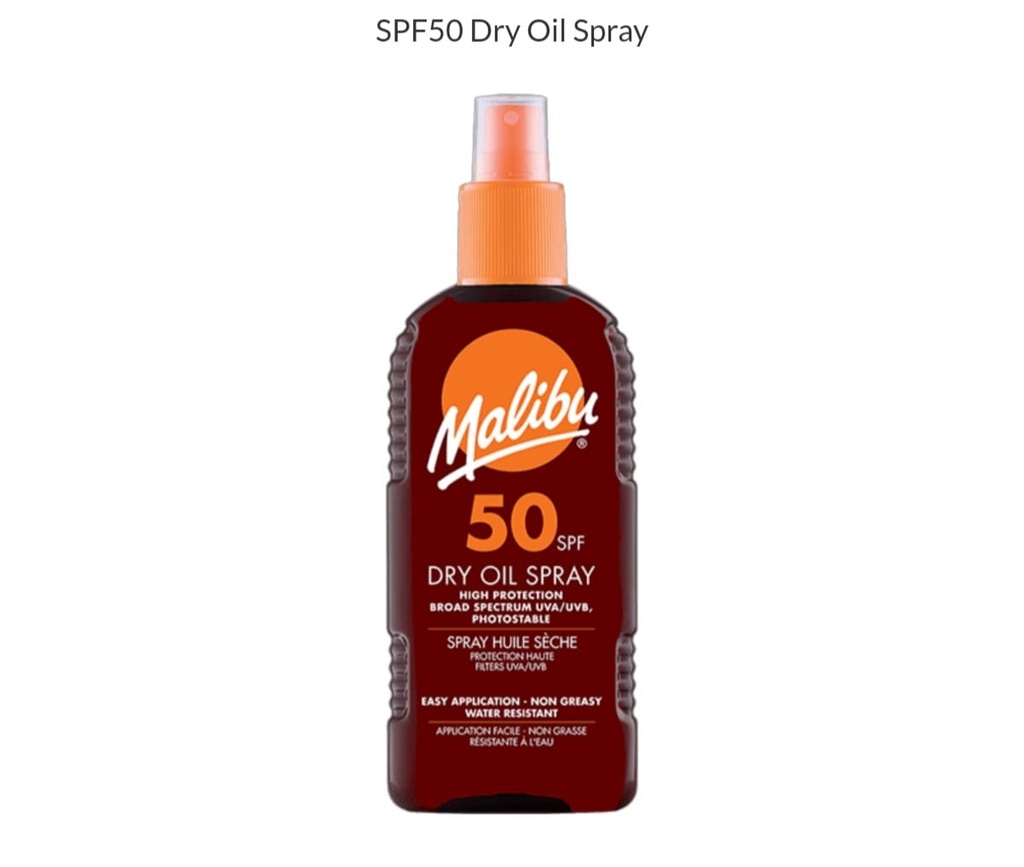 Malibu Dry Oil Spray Spf-50 200Ml