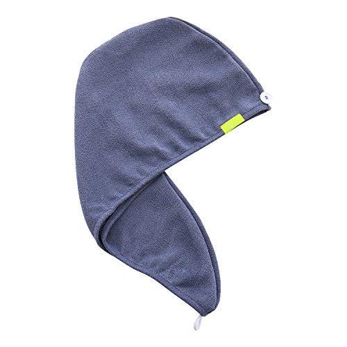 AQUIS - Original Hair Turban, Perfect Hands-Free Microfiber Hair Drying, Dark Grey (10 x 29 Inches)