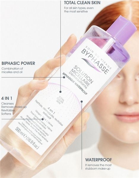 #Byphasse Waterproof Biphasic Micellar Make-up Remover Solution 500ml