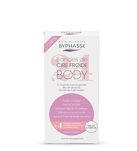 @Byphasse Cold Wax Bikini &amp; Underarms For Sensitive Skin (24 Strips + 4 Wipes)