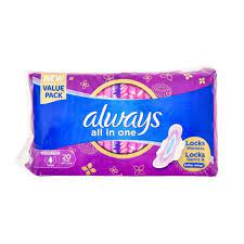 Always All In One Ultra Thin Large Sanitary Pads With Wings 20s