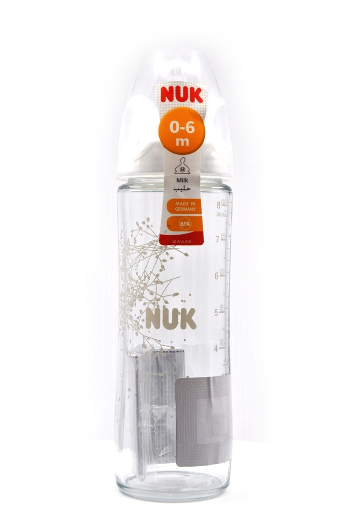 Nuk Classic Glass Bottle 0-6 Months - 240Ml