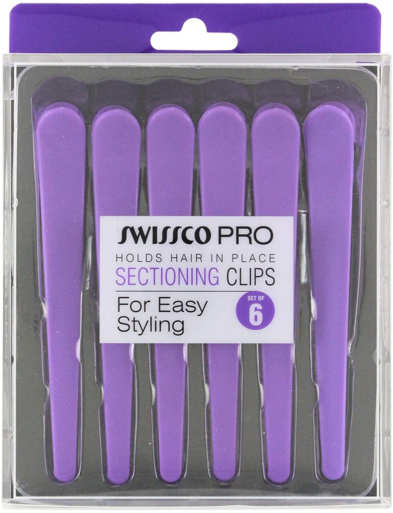 Swissco - Pro Accessories 6 Pack Hair Sectioning Clips, Great For Salon Or Home Use